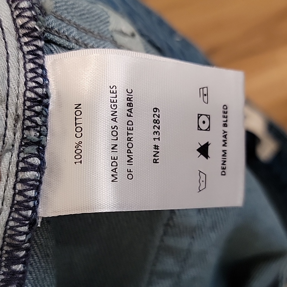 GRLFND Helena High Rise Cut Off Blue Denim Shorts Size 31 NWT - Picture 5 of 9